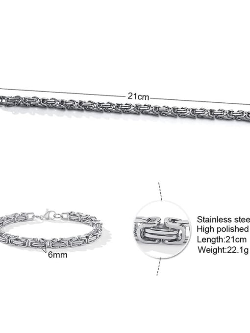 CONG Titanium Steel Irregular Minimalist Link Bracelet 3