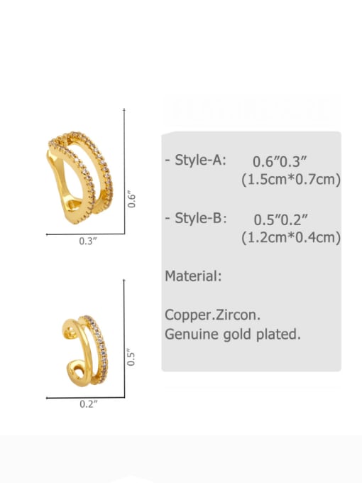 CC Brass Cubic Zirconia Geometric Vintage Clip Earring 4