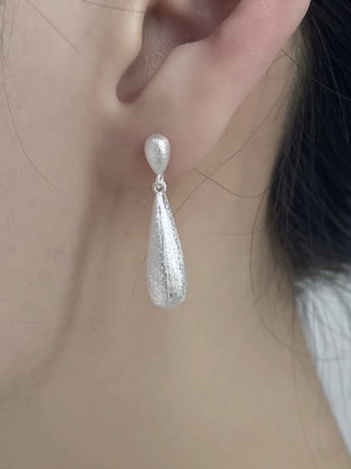 Rosh 925 Sterling Silver Water Drop Minimalist Drop Earring 1