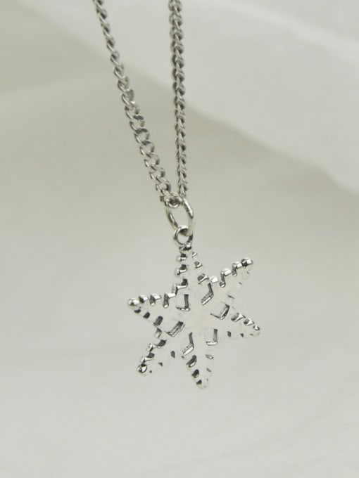 SHUI Vintage Sterling Silver With Minimalist Snowflake Pendant Diy Accessories 3
