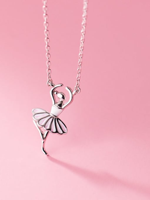Rosh 925 Sterling Silver  Cute Angel Pendant Necklace