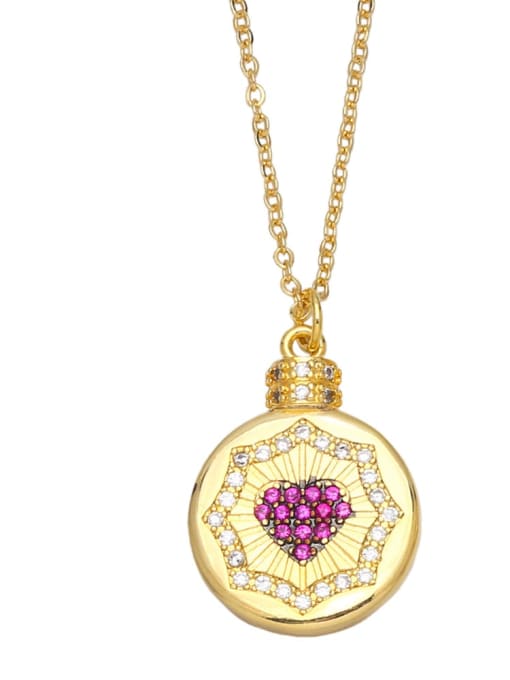 D (Rose) Brass Cubic Zirconia Heart Vintage Necklace