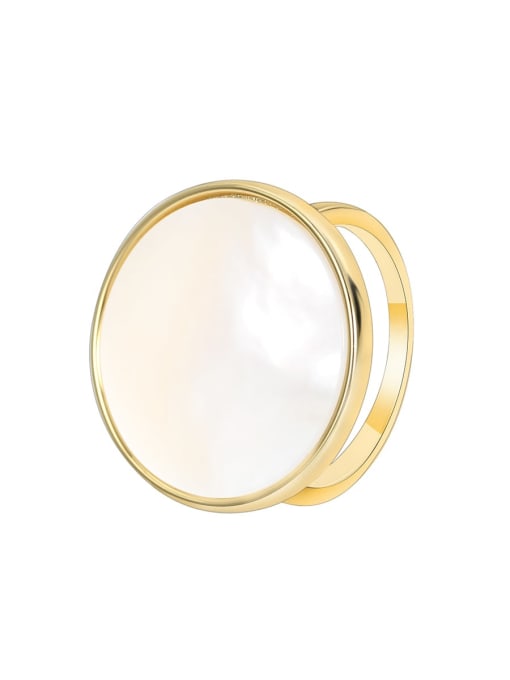 gold shell Brass Shell Geometric Minimalist Band Ring