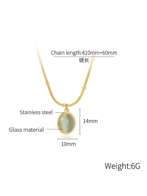 Open Sky Titanium Steel Glass Stone Geometric Minimalist Necklace 2
