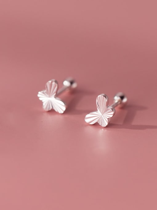 silver 925 Sterling Silver Butterfly Dainty Stud Earring