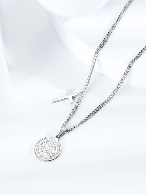Open Sky Titanium Cross Minimalist Necklace 3