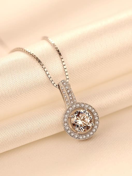 CCUI 925 Sterling Silver Micro Setting Zircon Crystal  Necklace 3