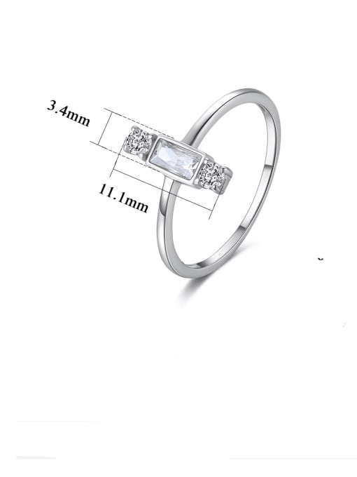CCUI 925 Sterling Silver Cubic Zirconia Geometric Dainty Band Ring 3