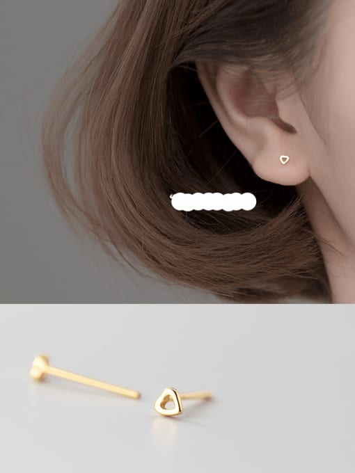 love gold 925 Sterling Silver  Hollow Geometric Minimalist Earring