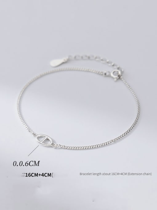 Rosh 925 Sterling Silver Geometric Minimalist Link Bracelet 4