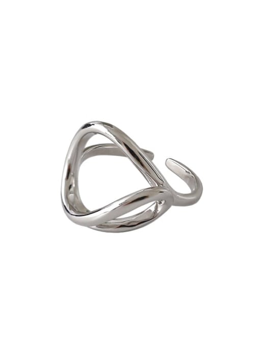 DAKA 925 Sterling Silver  Minimalist Minimalist lines interwoven Free Size Ring 0