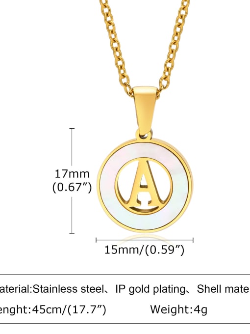 CONG Stainless steel Shell Letter Minimalist Necklace 2