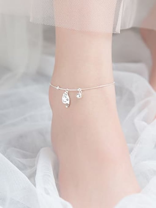 Rosh 925 Sterling Silver Cute kitty bell anklet Anklet 1