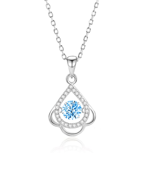 BC-Swarovski Elements 925 Sterling Silver Moissanite Water Drop Dainty Necklace 0