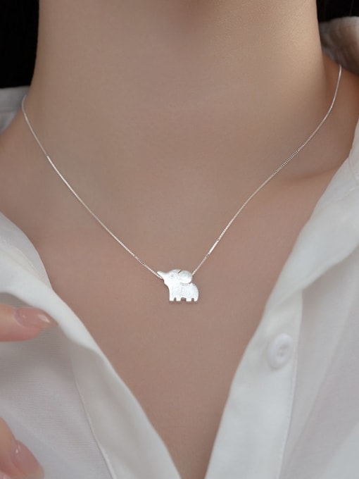 Rosh 925 Sterling Silver Elephant Minimalist Necklace 1