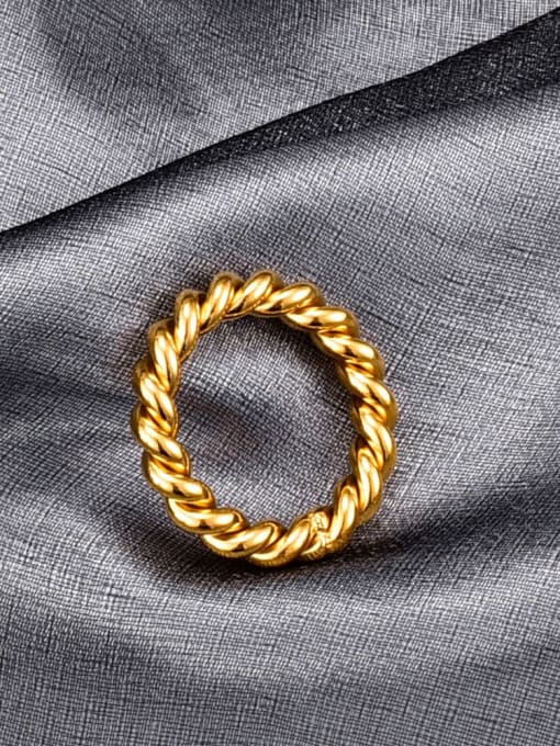 A TEEM Titanium Irregular Minimalist Twist rope Ring 2