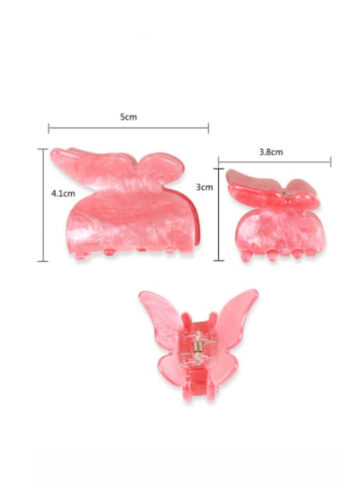 Pink Small  a Cellulose Acetate Minimalist Butterfly Zinc Alloy Jaw Hair Claw