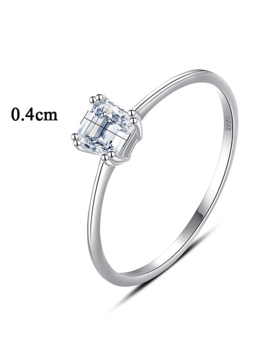 CCUI 925 Sterling Silver Cubic Zirconia Geometric Minimalist Band Ring 3