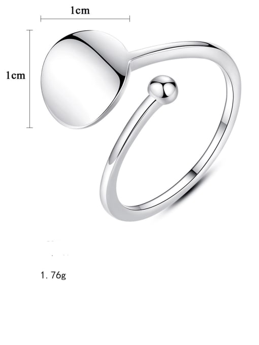 CCUI 925 Sterling Silver Smooth Round Minimalist  Free Size Band Ring 2