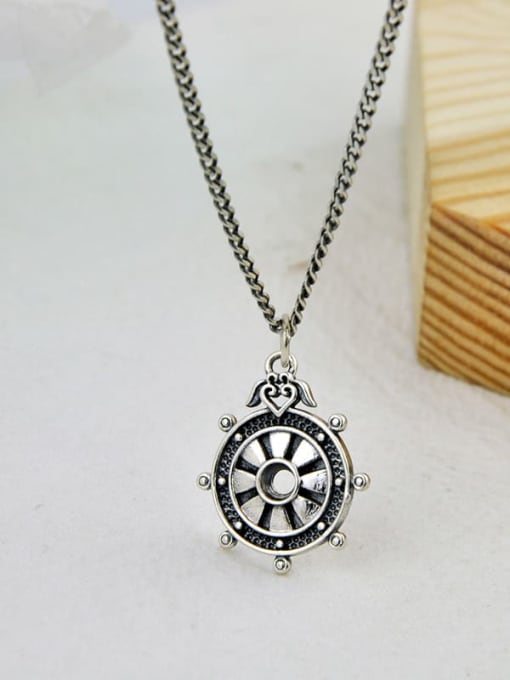 SHUI Vintage Sterling Silver With Vintage Round Pendant Diy Accessories 2