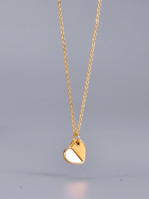 A TEEM Titanium Shell Heart Minimalist pendant Necklace 1