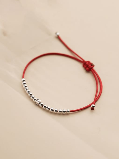 Rosh 925 Sterling Silver Bead Round Minimalist Adjustable Bracelet 0