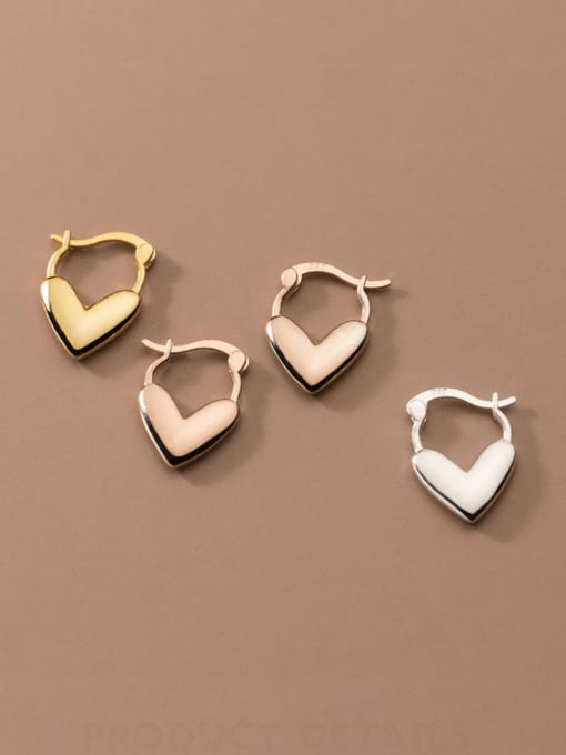 Rosh 925 Sterling Silver Heart Minimalist Huggie Earring 1