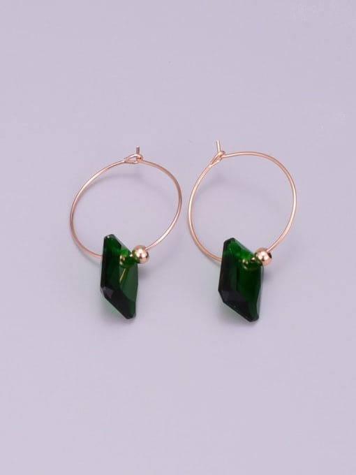 A TEEM Titanium Emerald Green Geometric Minimalist Hoop Earring 3