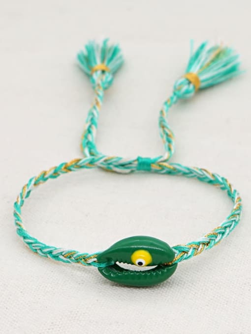 B B200060G Multi Color Polymer Clay Irregular Bohemia Handmade Weave Bracelet