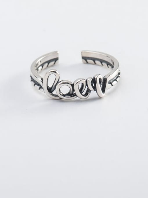 XBOX 925 Sterling Silver Hollow Letter Vintage Band Ring