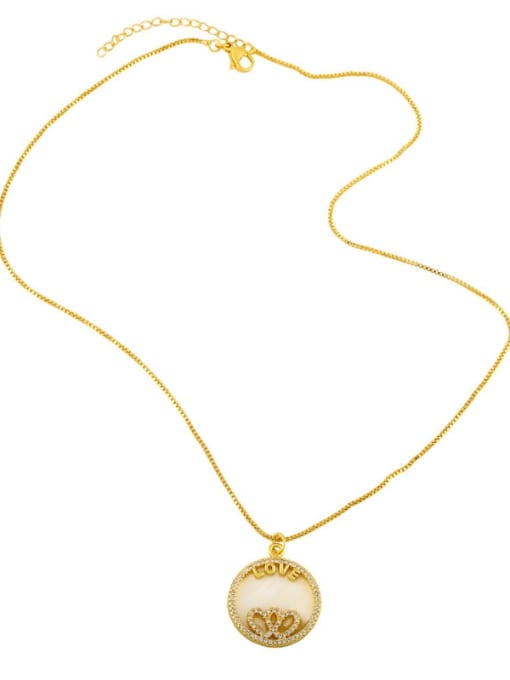 CC Brass Cubic Zirconia Round Vintage Necklace 2