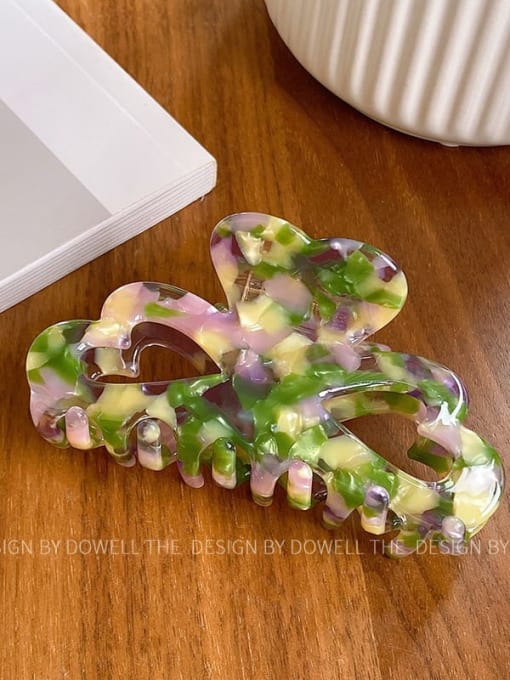 Purple green 9.5cm Cellulose Acetate Trend Geometric Multi Color Jaw Hair Claw