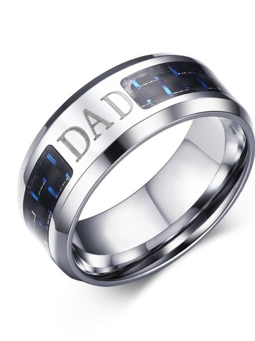 Laser: DAD Stainless steel Geometric Minimalist Band Ring