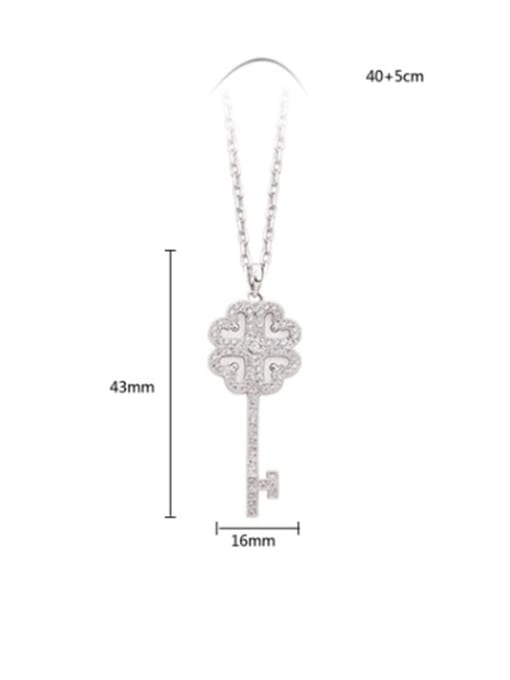 BLING SU Copper Cubic Zirconia Minimalist Key pendant  Necklace 3