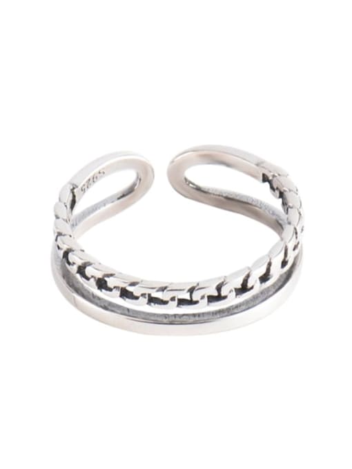 XBOX 925 Sterling Silver Geometric Vintage Stackable Ring 0