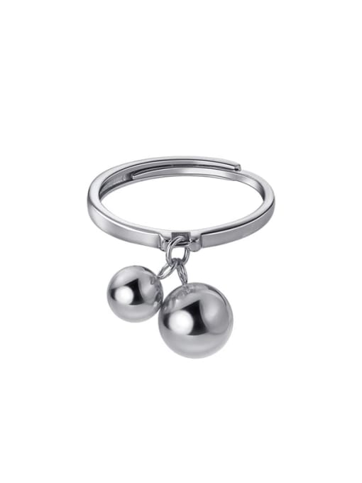 Rosh 925 Sterling Silver Bead Geometric Minimalist Band Ring 3