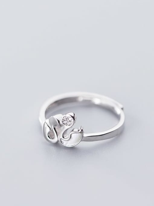Rosh 925 sterling silver enamel  swan minimalist free size ring 3