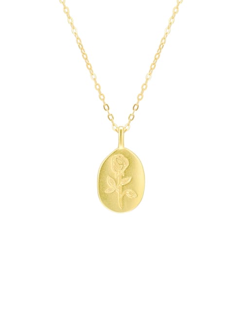 18K gold 925 Sterling Silver Flower Minimalist Geometric Pendant Necklace