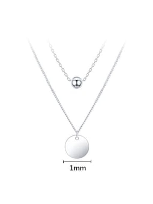 MODN 925 Sterling Silver Round Minimalist Multi Strand Necklace 2
