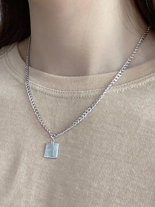 Boomer Cat 925 Sterling Silver Smooth Geometric Minimalist Necklace