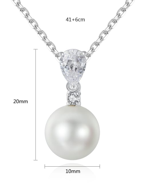 BLING SU Copper Imitation Pearl Round Minimalist Necklace 2