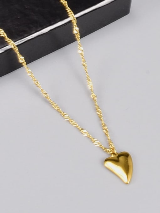 A TEEM Titanium Steel Heart Minimalist Necklace 2