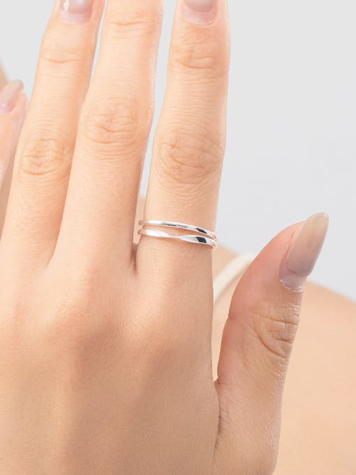 MODN 925 Sterling Silver Geometric Minimalist Stackable Ring 1