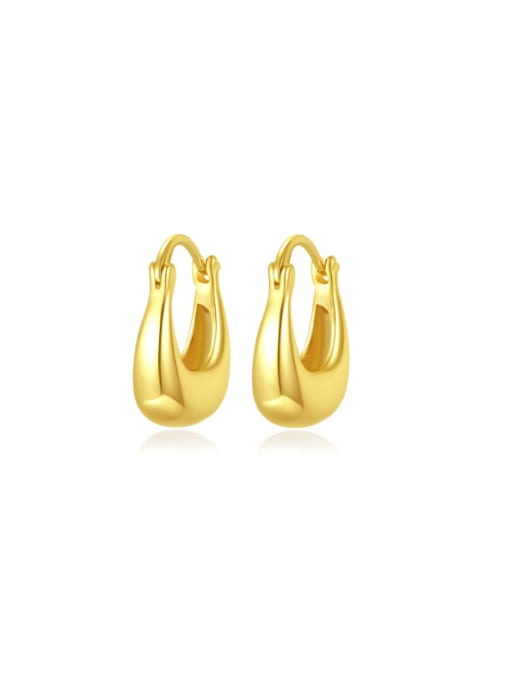 BLING SU Brass Geometric Minimalist Huggie Earring 0