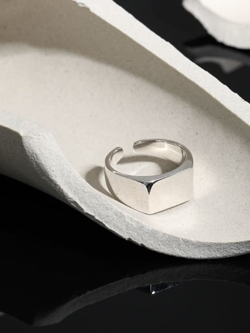 DAKA 925 Sterling Silver Geometric Minimalist Band Ring 1