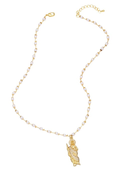 CC Brass Cubic Zirconia Religious Vintage Virgin mary Pendant Necklace 4