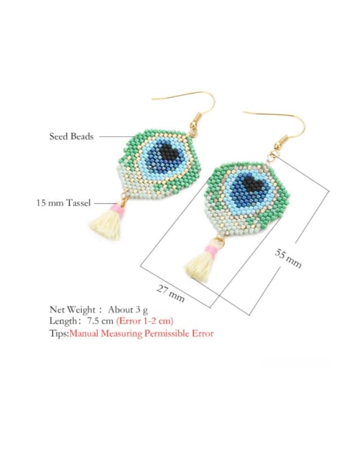 Roxi Stainless Steel Multi Color Miyuki Beads Tassel  Bohemia Pure Handmade  Earring 2