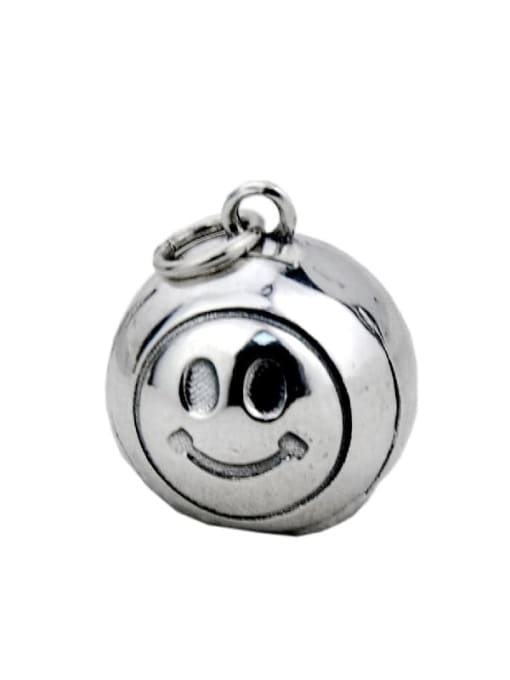 SHUI Vintage Sterling Silver With Vintage Round Ball Smiley Pendant Diy Accessories 2