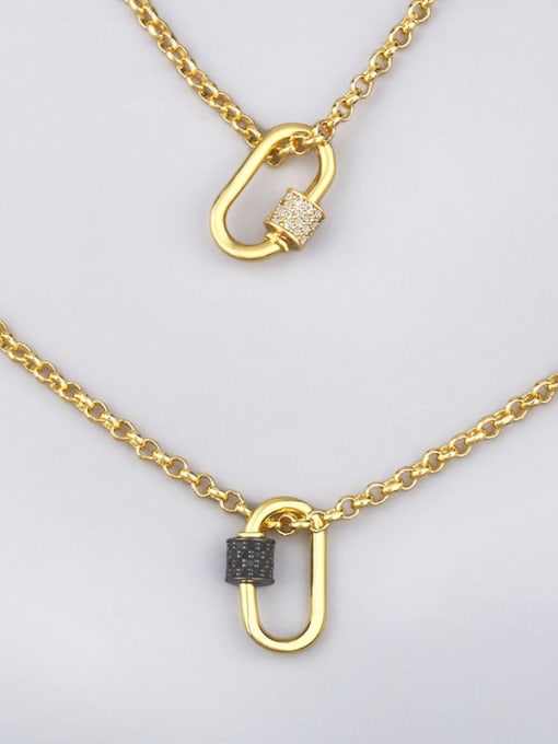 CC Brass Cubic Zirconia Geometric Minimalist Necklace 0