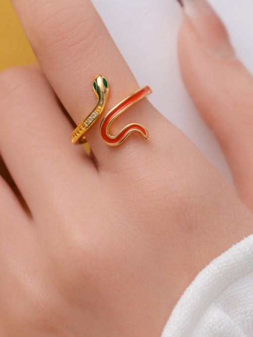 XBOX 925 Sterling Silver Enamel Snake Minimalist Band Ring 1